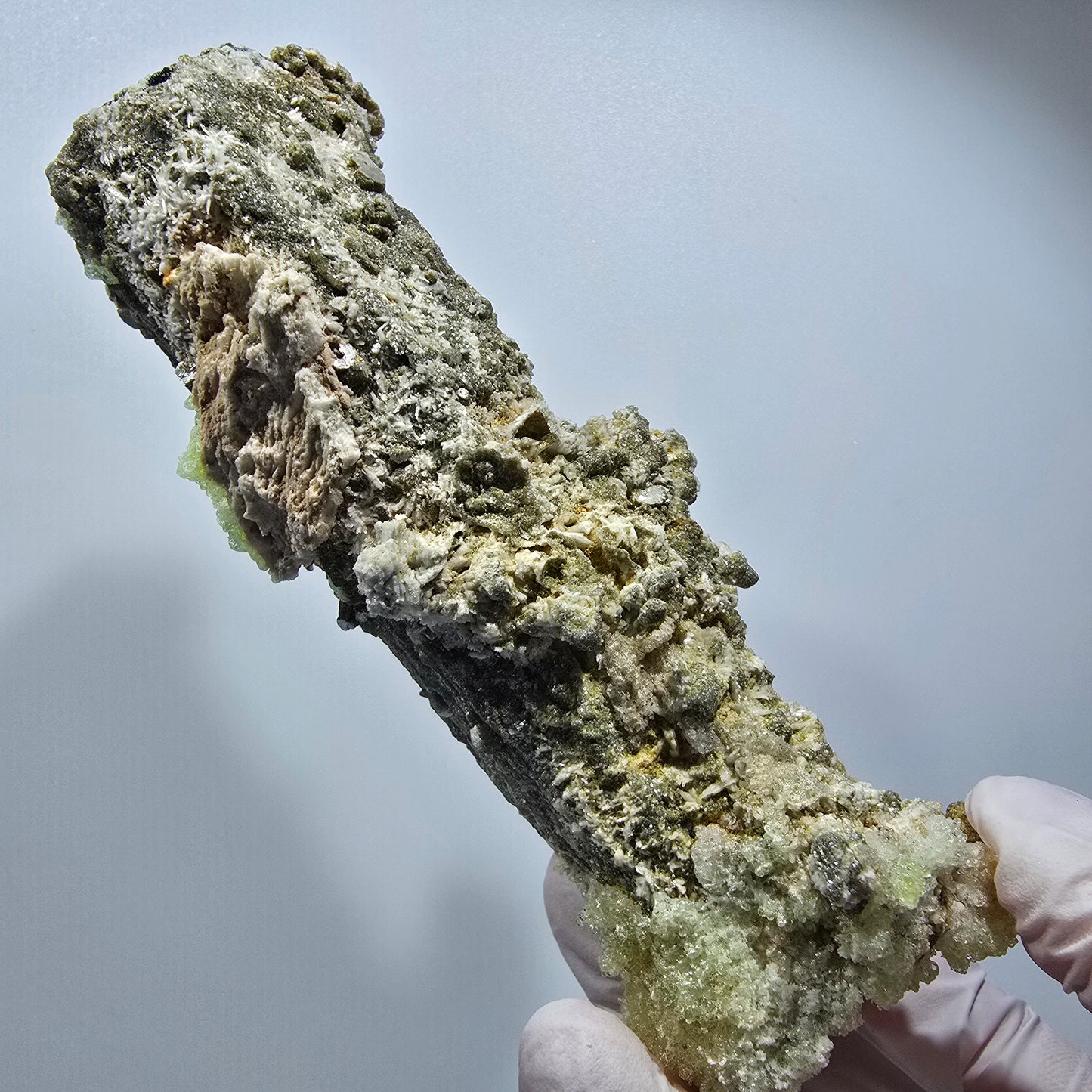 Große Schörl Turmalin, Hyalit Opal, Muskovit Stufe Erongo, Namibia 119*50*39mm #12476