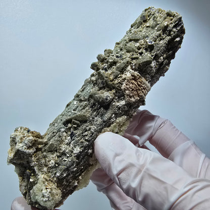 Große Schörl Turmalin, Hyalit Opal, Muskovit Stufe Erongo, Namibia 119*46*42mm #12477