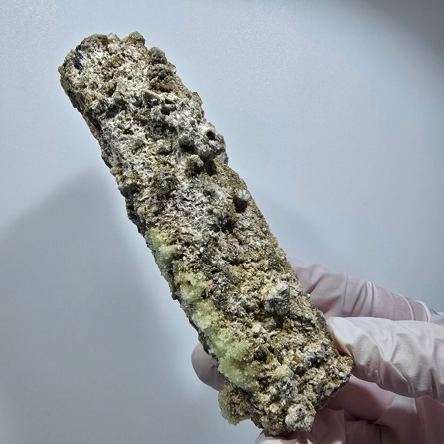 Große Schörl Turmalin, Hyalit Opal, Muskovit Stufe Erongo, Namibia 119*46*42mm #12477
