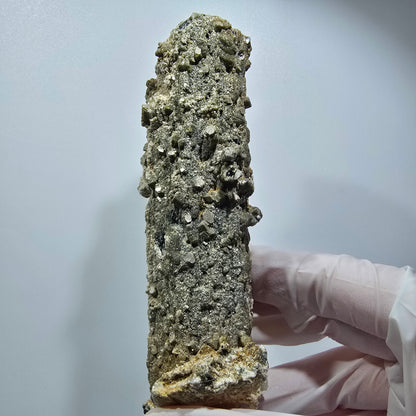 Große Schörl Turmalin, Hyalit Opal, Muskovit Stufe Erongo, Namibia 119*46*42mm #12477