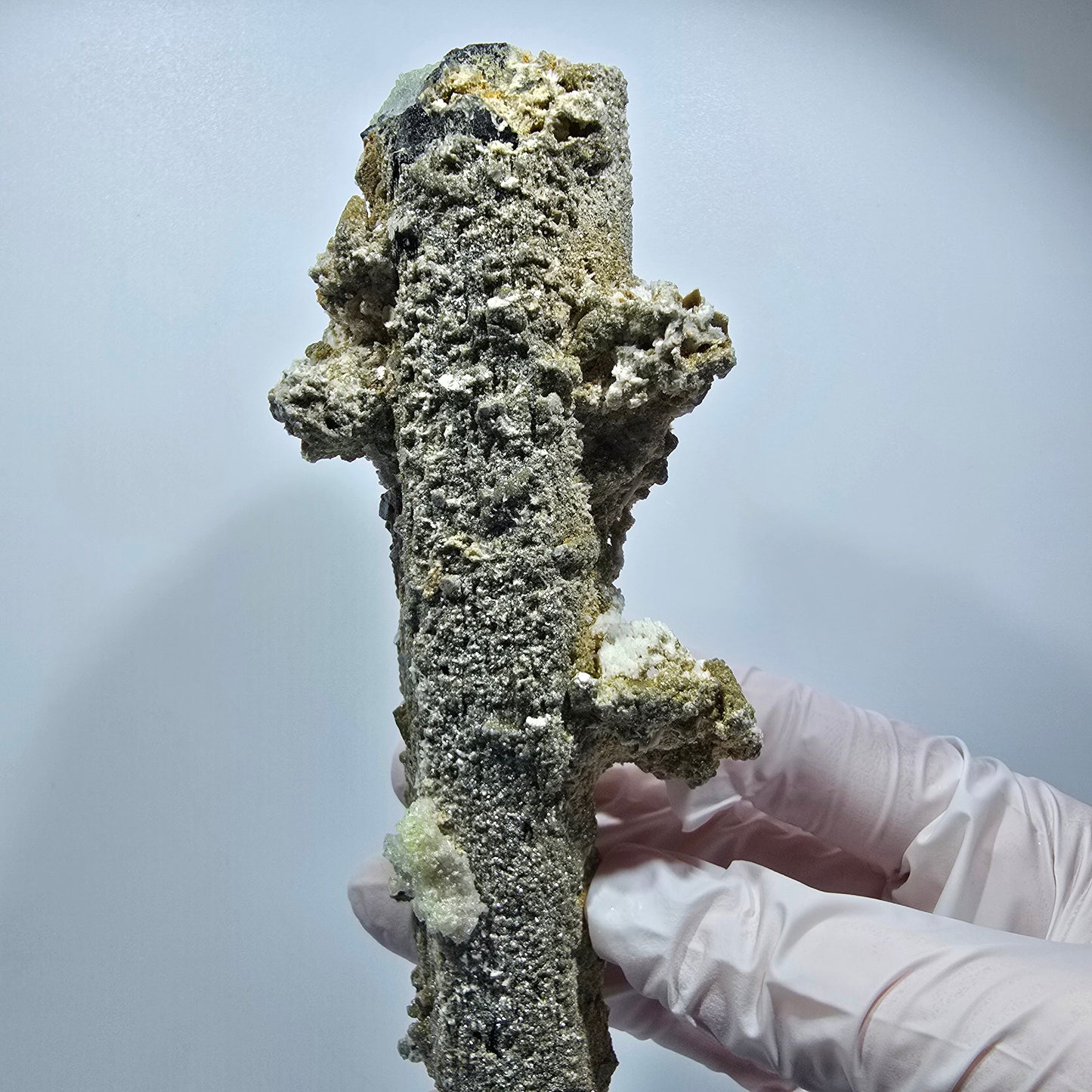 Große Schörl Turmalin, Hyalit Opal, Muskovit Stufe Erongo, Namibia 136*62*39mm #12479