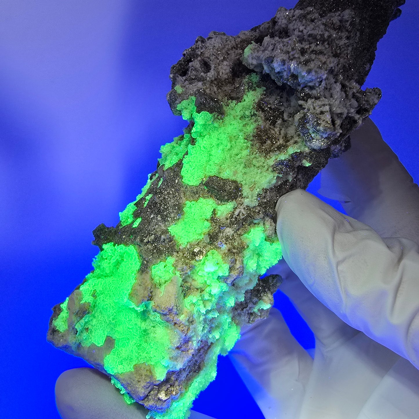 Large Schorl Tourmaline, Hyalite Opal, Muscovite Specimen Erongo, Namibia 150*46*43mm #12480