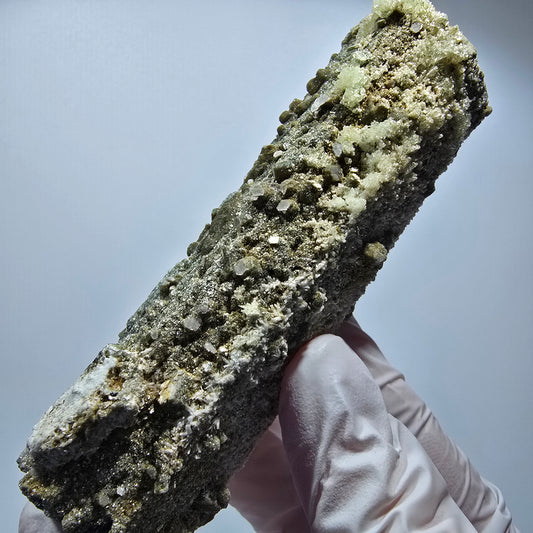 Große Schörl Turmalin, Hyalit Opal, Muskovit Stufe Erongo, Namibia 102*37*30mm #12482