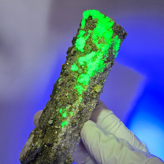 Große Schörl Turmalin, Hyalit Opal, Muskovit Stufe Erongo, Namibia 102*37*30mm #12482