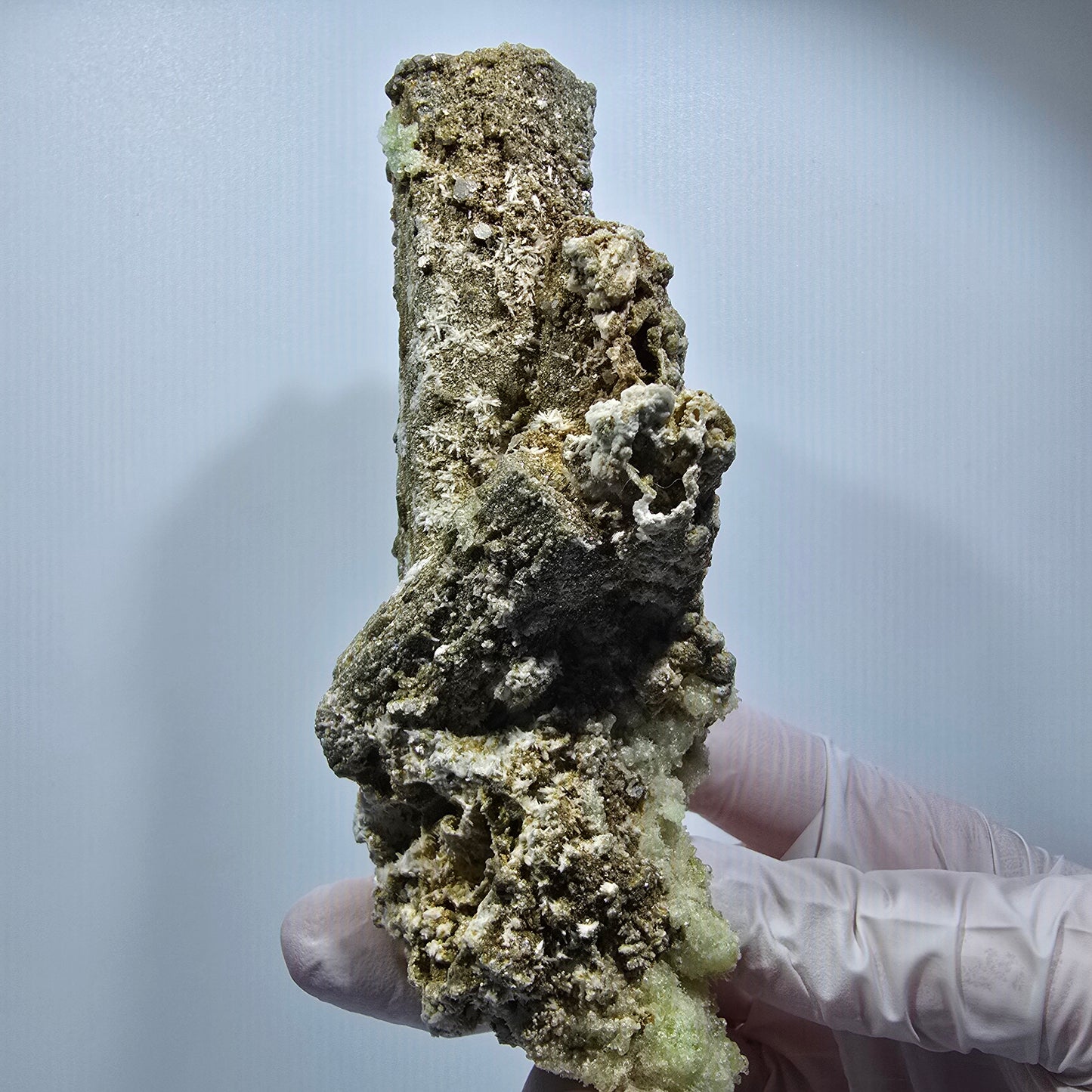 Große Schörl Turmalin, Hyalit Opal, Muskovit Stufe Erongo, Namibia 132*57*54mm #12483