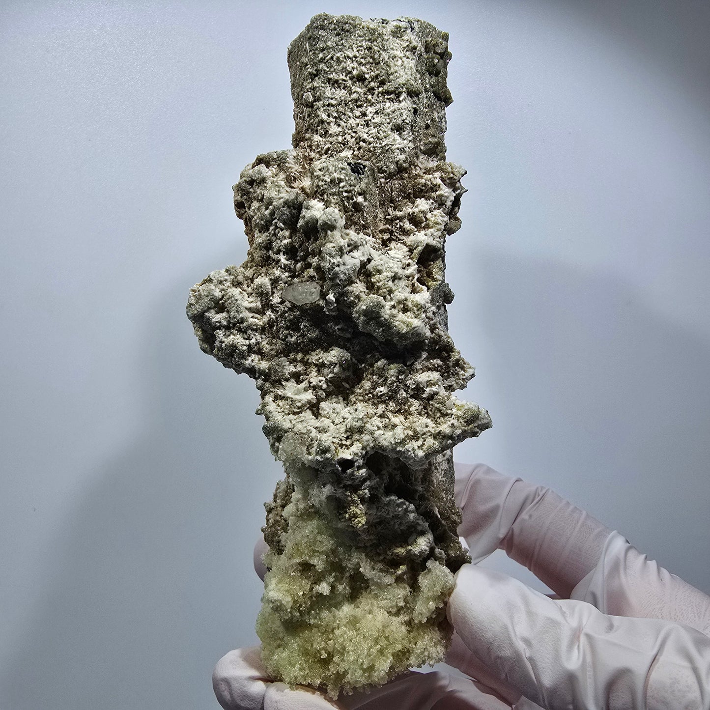 Große Schörl Turmalin, Hyalit Opal, Muskovit Stufe Erongo, Namibia 132*57*54mm #12483