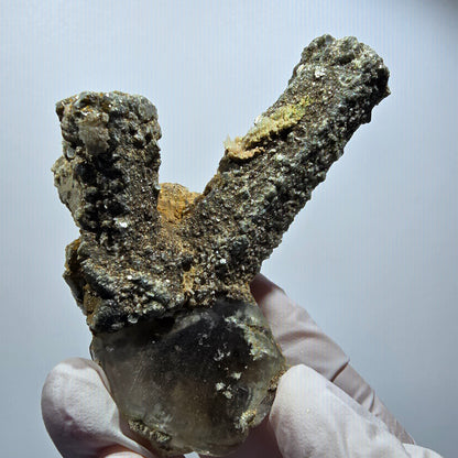 Schörl Turmalin, Hyalit Opal, Muskovit, Rauchquarz Erongo, Namibia 84*66*42mm #12487