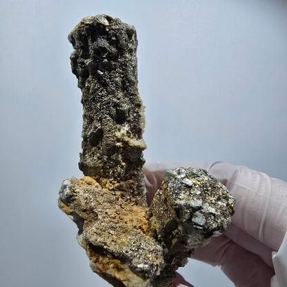 Schörl Turmalin, Hyalit Opal, Muskovit, Rauchquarz Erongo, Namibia 84*66*42mm #12487