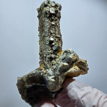 Schörl Turmalin, Hyalit Opal, Muskovit, Rauchquarz Erongo, Namibia 84*66*42mm #12487