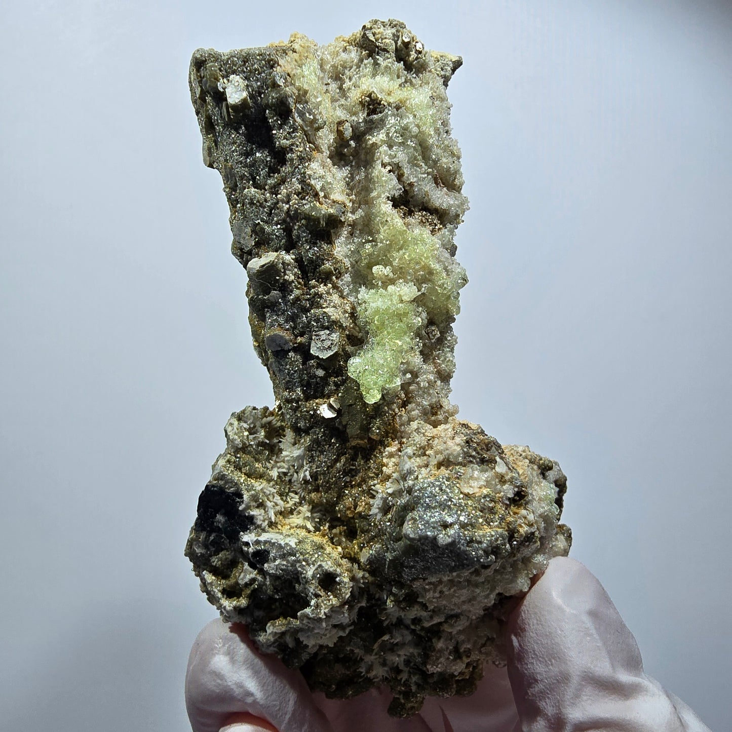 Seltene Schörl Turmalin, Hyalit Opal, Muskovit Stufe Erongo, Namibia 94*51*42mm #12489