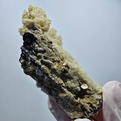 Seltene Schörl Turmalin, Hyalit Opal, Muskovit Stufe Erongo, Namibia 65*33*26mm #12492