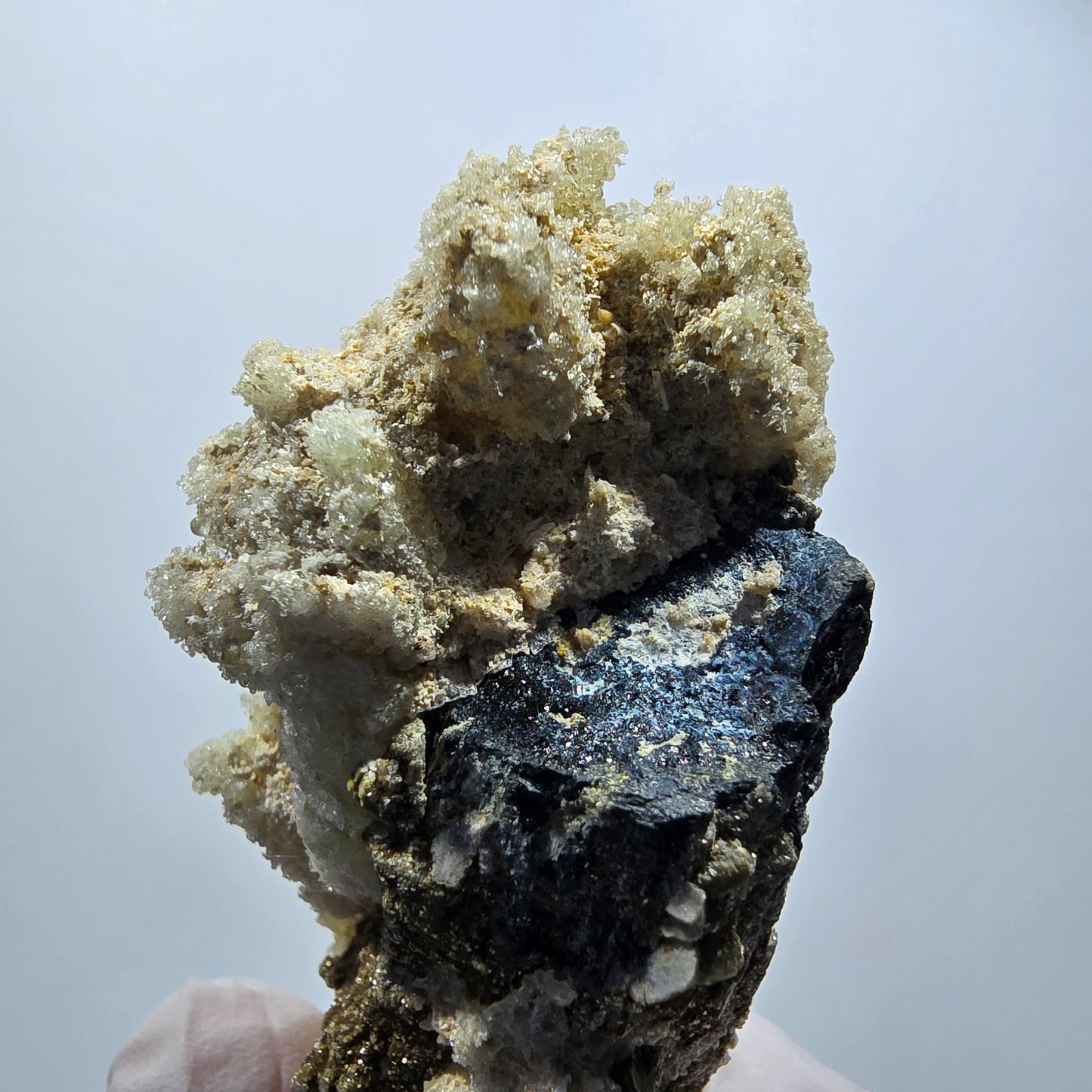 Seltene Schörl Turmalin, Hyalit Opal, Muskovit Stufe Erongo, Namibia 65*33*26mm #12492