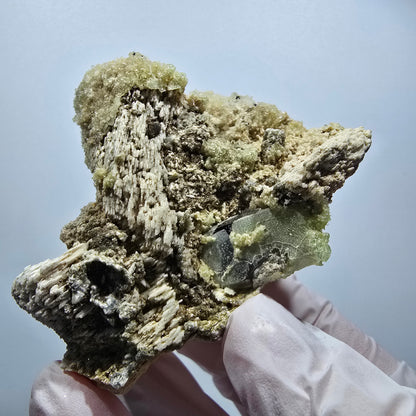 Large Hyalite Opal, Muscovite, Orthoclase Specimen Erongo, Namibia 80*56*45mm #12493