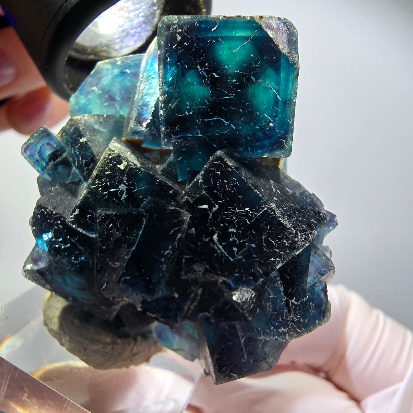 Phantom Fluorite Cube Specimen, blue Butterfly Pocket, Okorusu, Namibia 46*40*18mm #12504