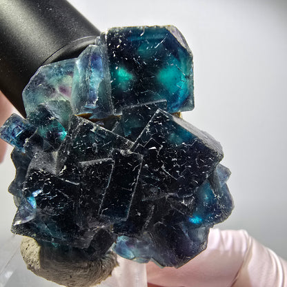 Phantom Fluorite Cube Specimen, blue Butterfly Pocket, Okorusu, Namibia 46*40*18mm #12504
