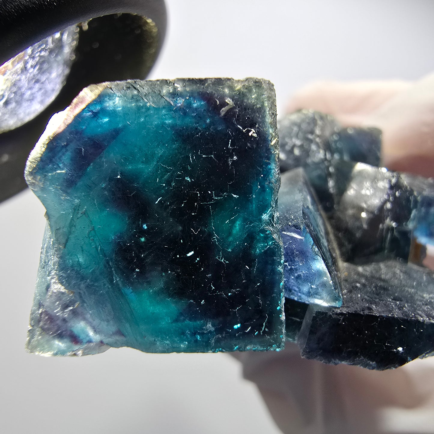 Phantom Fluorite Cube Specimen, blue Butterfly Pocket, Okorusu, Namibia 46*40*18mm #12504
