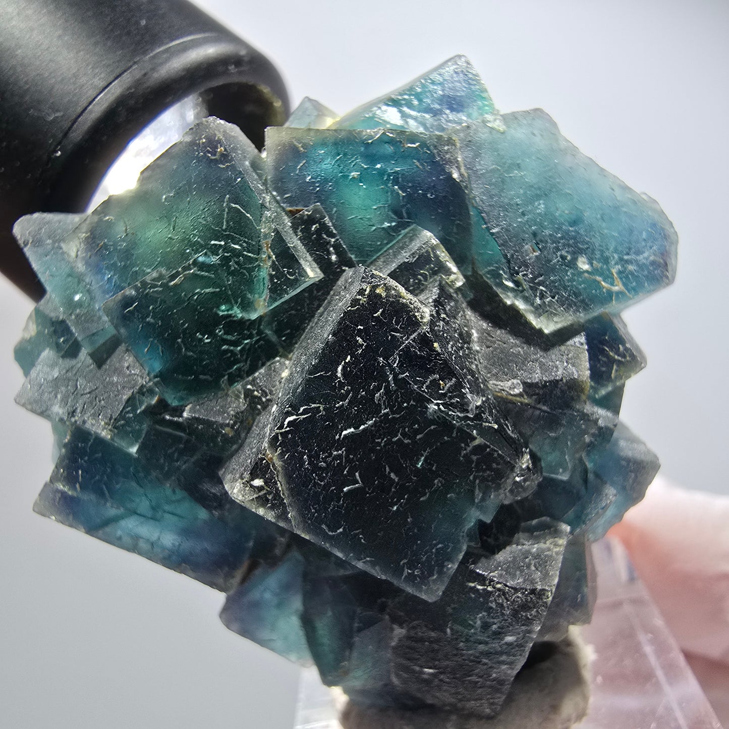 Phantom Fluorit Würfel Stufe, blau Butterfly Pocket, Okorusu, Namibia 48*46*20mm #12506