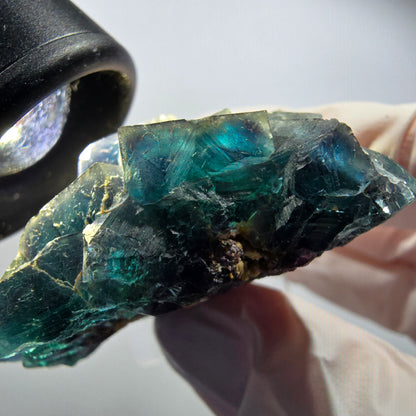 Phantom Fluorit Würfel Stufe, blau Butterfly Pocket, Okorusu, Namibia 48*46*20mm #12506