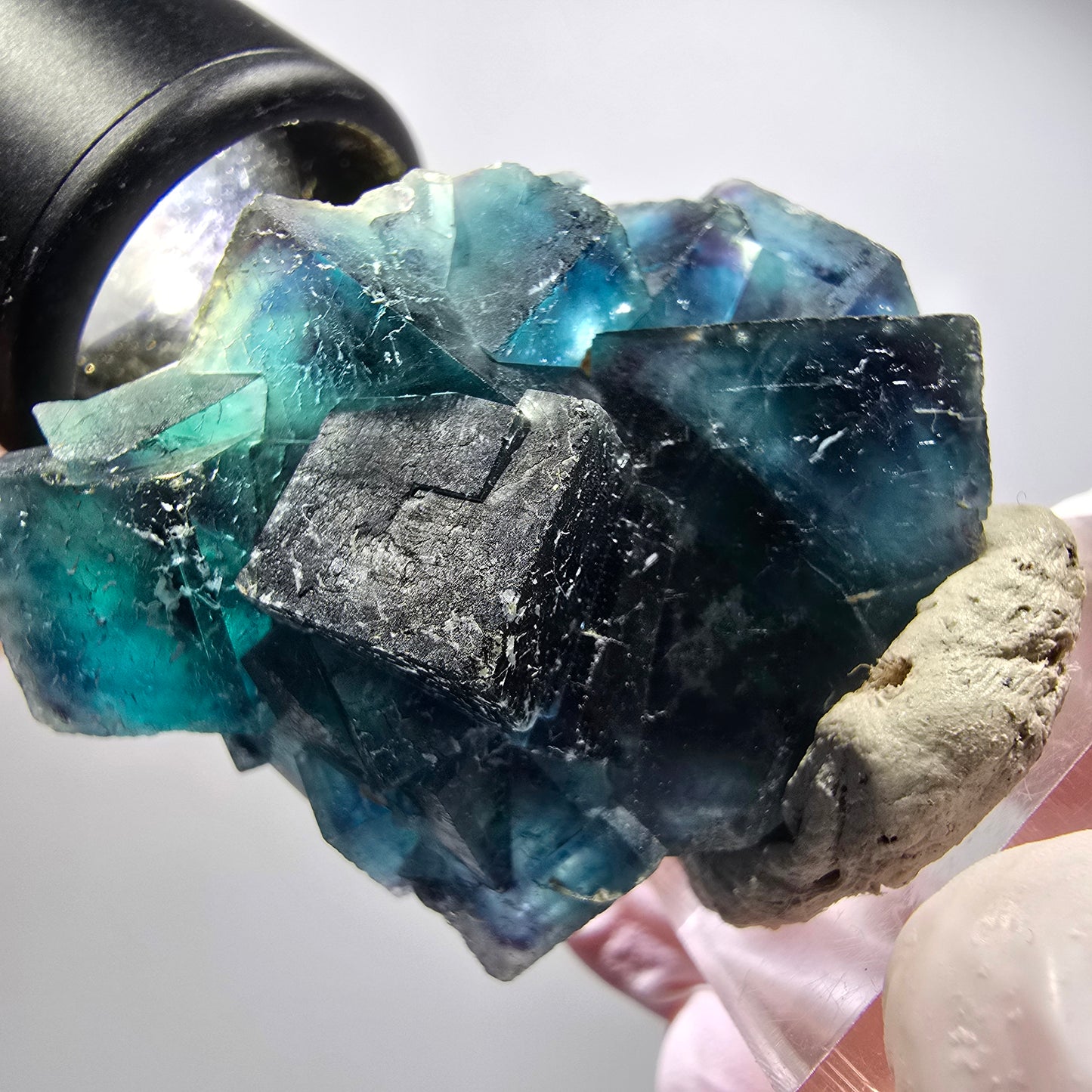 Spécimen de cubes de fluorite fantôme, bleu Butterfly Pocket, Okorusu, Namibie 51*36*30mm #12507