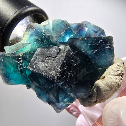 Spécimen de cubes de fluorite fantôme, bleu Butterfly Pocket, Okorusu, Namibie 51*36*30mm #12507