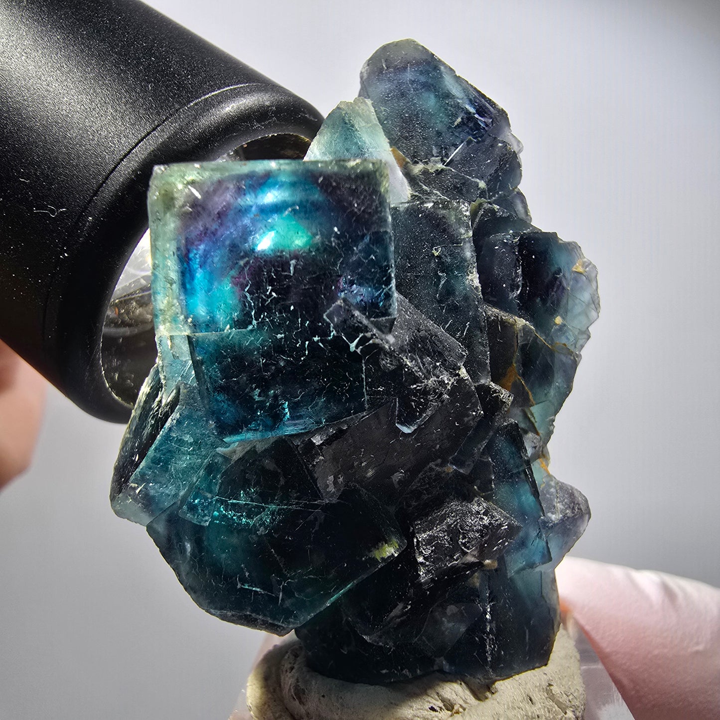 Spécimen de cubes de fluorite fantôme, poche de papillon bleue, Okorusu, Namibie 50*37*24mm #12508