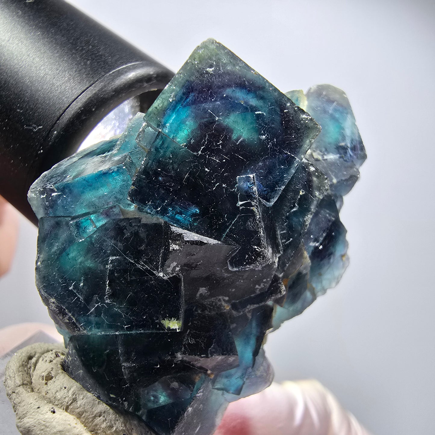Spécimen de cubes de fluorite fantôme, poche de papillon bleue, Okorusu, Namibie 50*37*24mm #12508