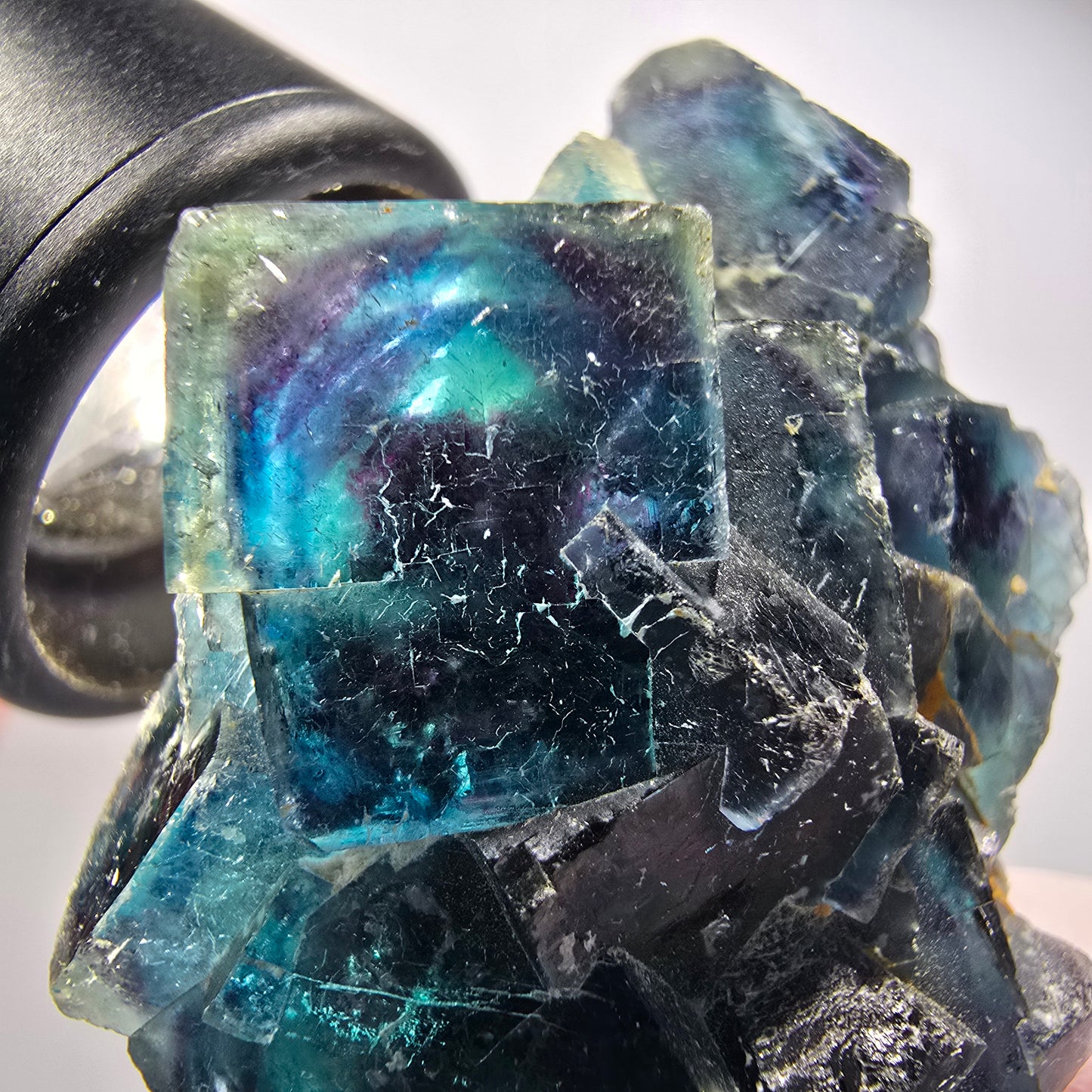 Spécimen de cubes de fluorite fantôme, poche de papillon bleue, Okorusu, Namibie 50*37*24mm #12508