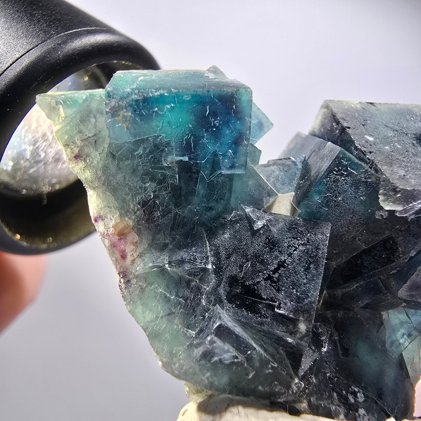 Spécimen de cubes de fluorine fantôme, Pocket Papillon bleu, Okorusu, Namibie 46*39*19mm #12509