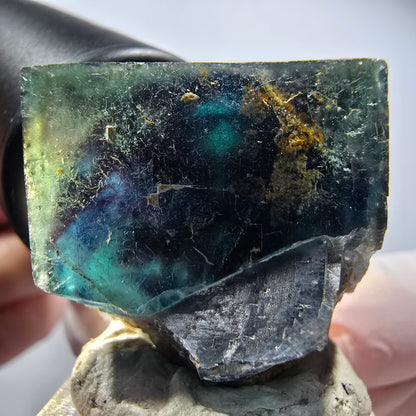 Phantom Fluorit Würfel Stufe, blau Butterfly Pocket, Okorusu, Namibia 36*33*29mm #12510