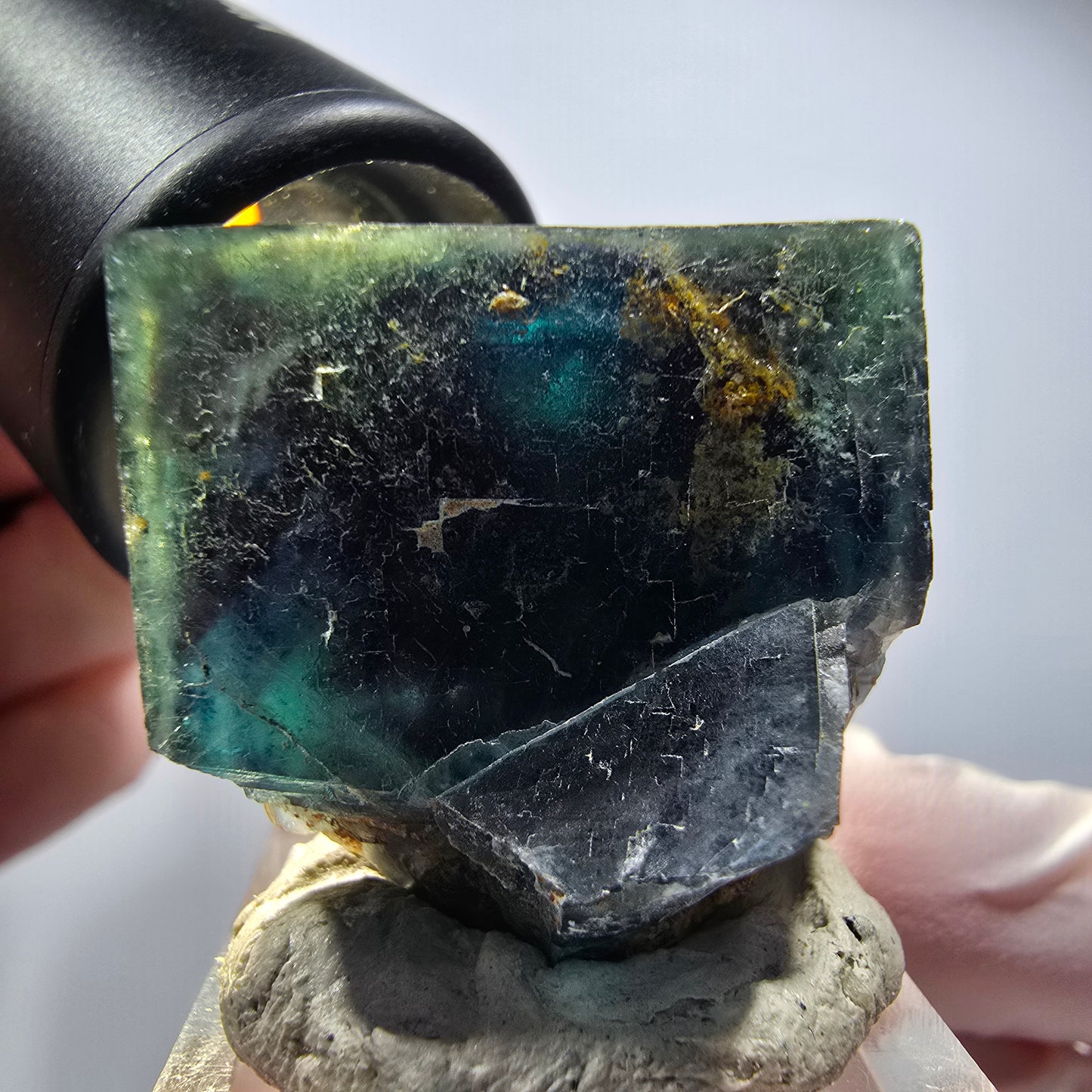 Phantom Fluorit Würfel Stufe, blau Butterfly Pocket, Okorusu, Namibia 36*33*29mm #12510