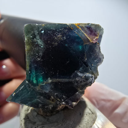 Phantom Fluorit Würfel Stufe, blau Butterfly Pocket, Okorusu, Namibia 36*33*29mm #12510