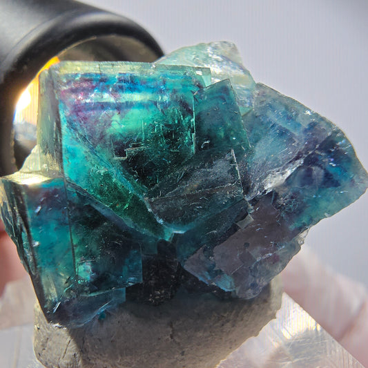 Phantom Fluorit Würfel Stufe, blau Butterfly Pocket, Okorusu, Namibia 29*24*20mm #12511