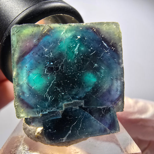 Phantom Fluorit Würfel Stufe, blau Butterfly Pocket, Okorusu, Namibia 32*28*21mm #12513