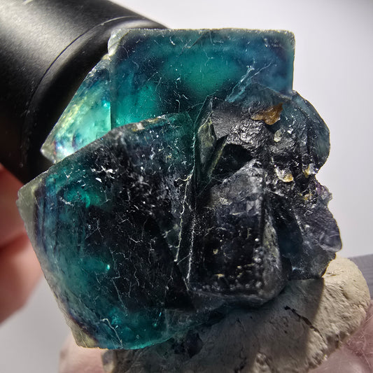 Phantom Fluorit Würfel Stufe, blau Butterfly Pocket, Okorusu, Namibia 35*31*23mm #12514