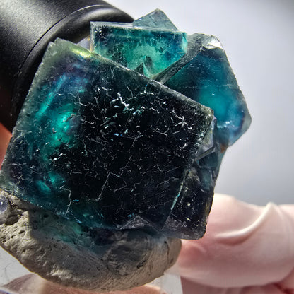 Phantom Fluorit Würfel Stufe, blau Butterfly Pocket, Okorusu, Namibia 35*31*23mm #12514