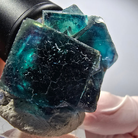 Phantom Fluorit Würfel Stufe, blau Butterfly Pocket, Okorusu, Namibia 35*31*23mm #12514