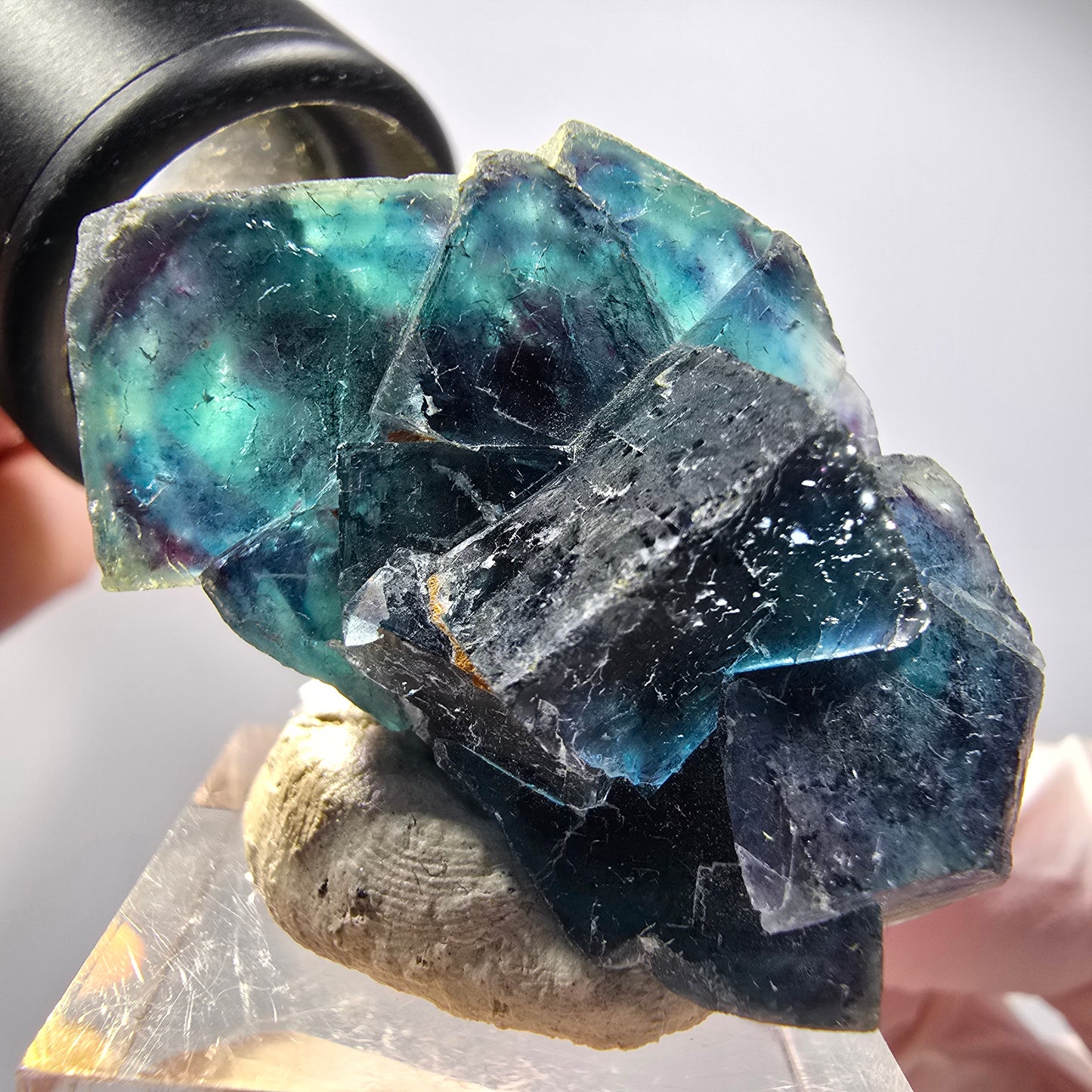 Phantom Fluorit Würfel Stufe, blau Butterfly Pocket, Okorusu, Namibia 41*27*20mm #12515