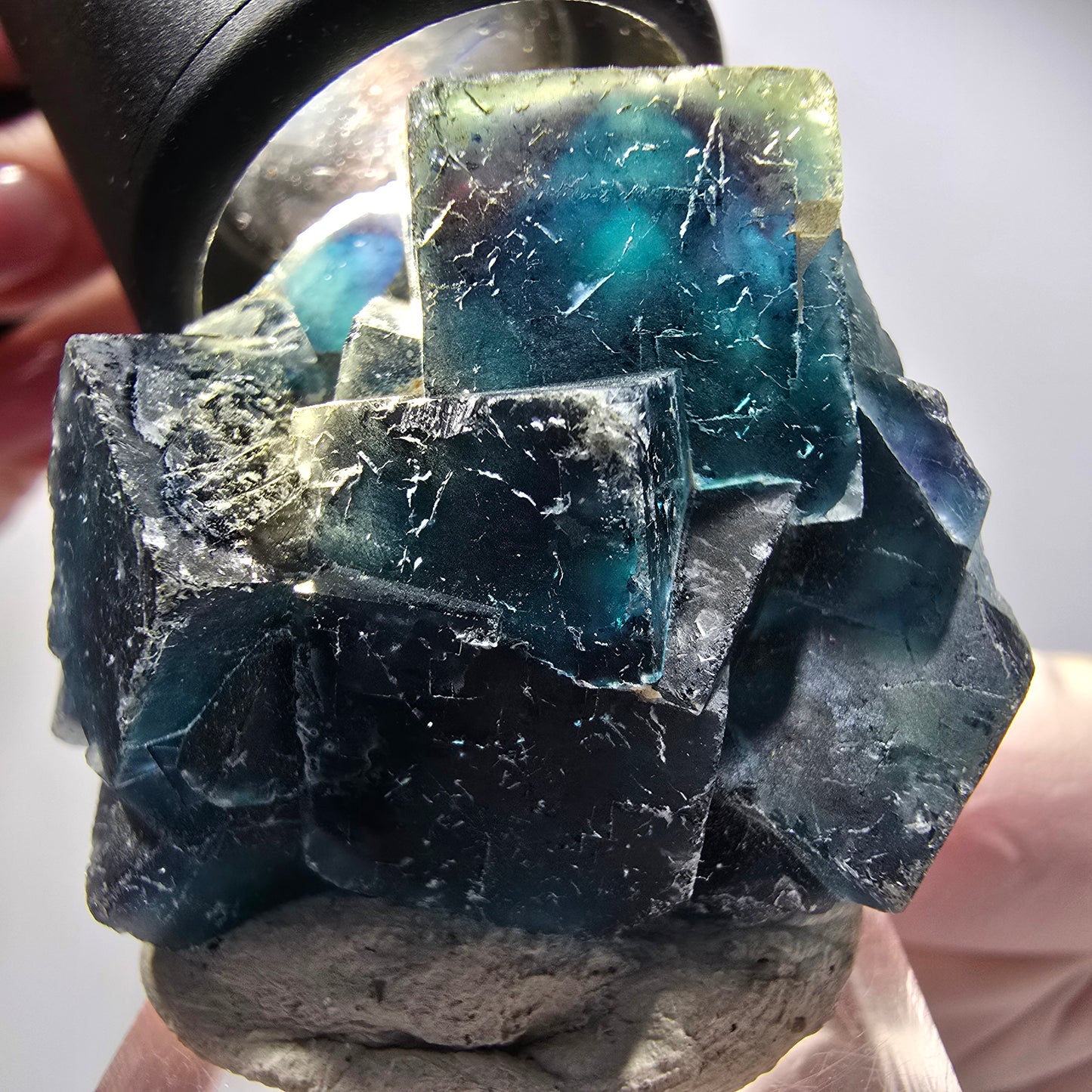 Phantom Fluorite Crystal Cluster, blue Butterfly Pocket, Okorusu, Namibia 41*33*22mm #12517