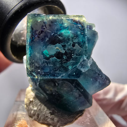 Phantom Fluorit Würfel Stufe, blau Butterfly Pocket, Okorusu, Namibia 27*25*16mm #12518