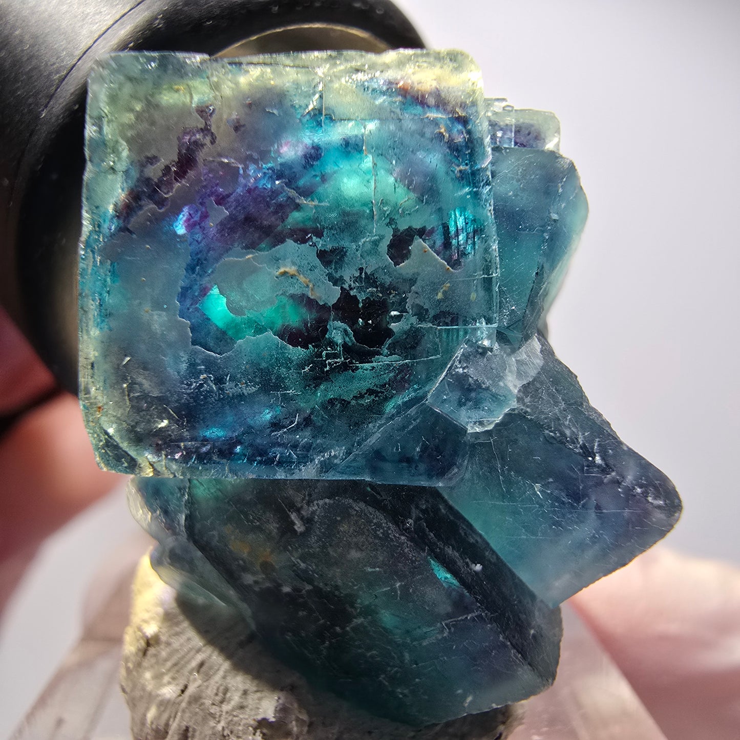 Phantom Fluorit Würfel Stufe, blau Butterfly Pocket, Okorusu, Namibia 27*25*16mm #12518