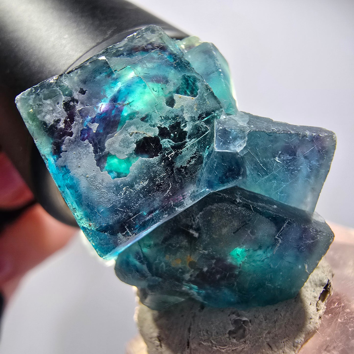 Phantom Fluorit Würfel Stufe, blau Butterfly Pocket, Okorusu, Namibia 27*25*16mm #12518