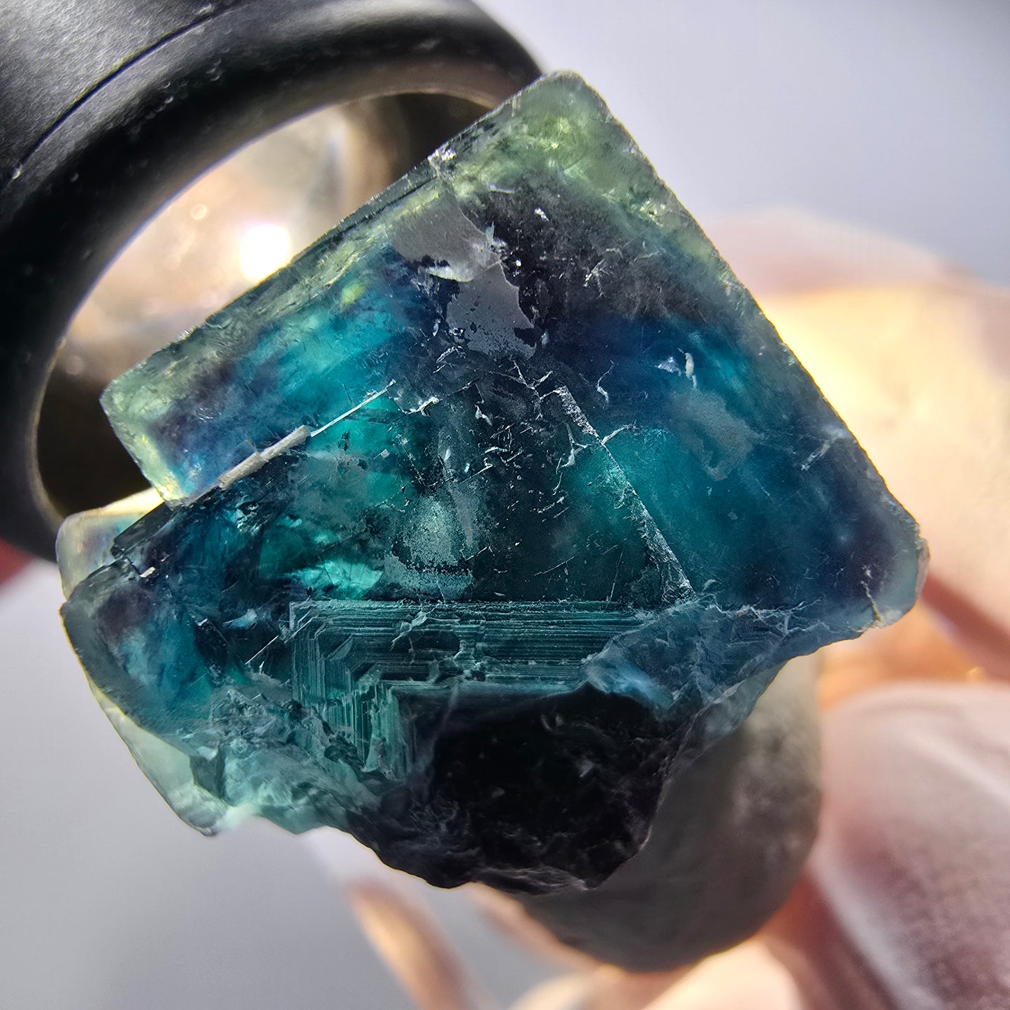 Phantom Fluorit Würfel Stufe, blau Butterfly Pocket, Okorusu, Namibia 27*25*16mm #12518