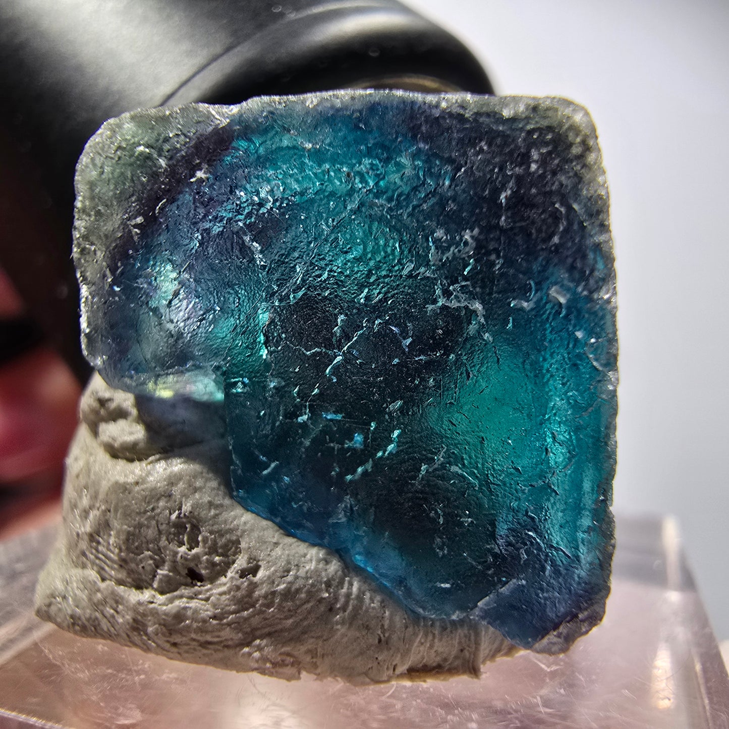 Phantom Fluorit Würfel Stufe, blau Butterfly Pocket, Okorusu, Namibia 22*18*16mm #12519