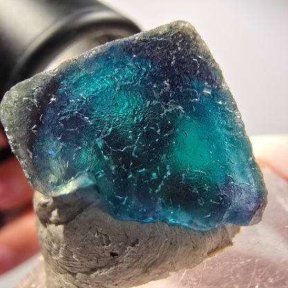 Phantom Fluorit Würfel Stufe, blau Butterfly Pocket, Okorusu, Namibia 22*18*16mm #12519