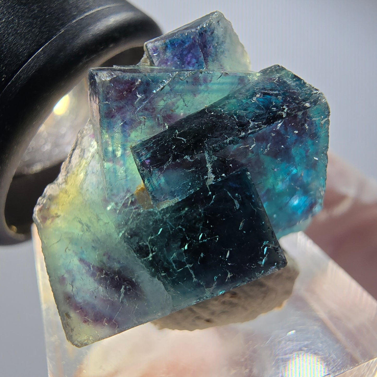 Phantom Fluorit Würfel Stufe, blau Butterfly Pocket, Okorusu, Namibia 27*21*16mm #12520