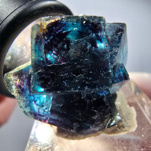 Phantom Fluorit Würfel Stufe, blau Butterfly Pocket, Okorusu, Namibia 23*21*15mm #12522