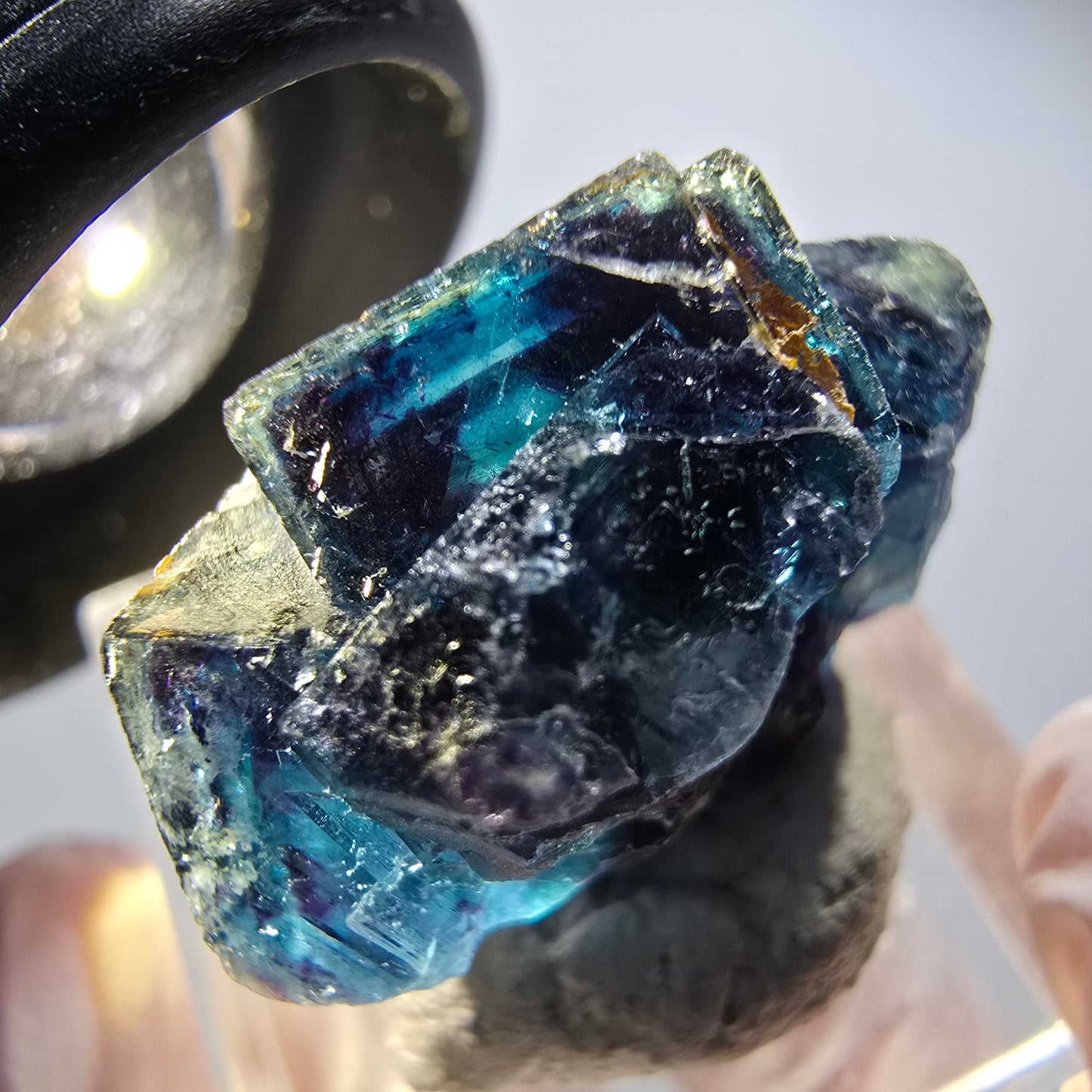 Phantom Fluorit Würfel Stufe, blau Butterfly Pocket, Okorusu, Namibia 23*21*15mm #12522