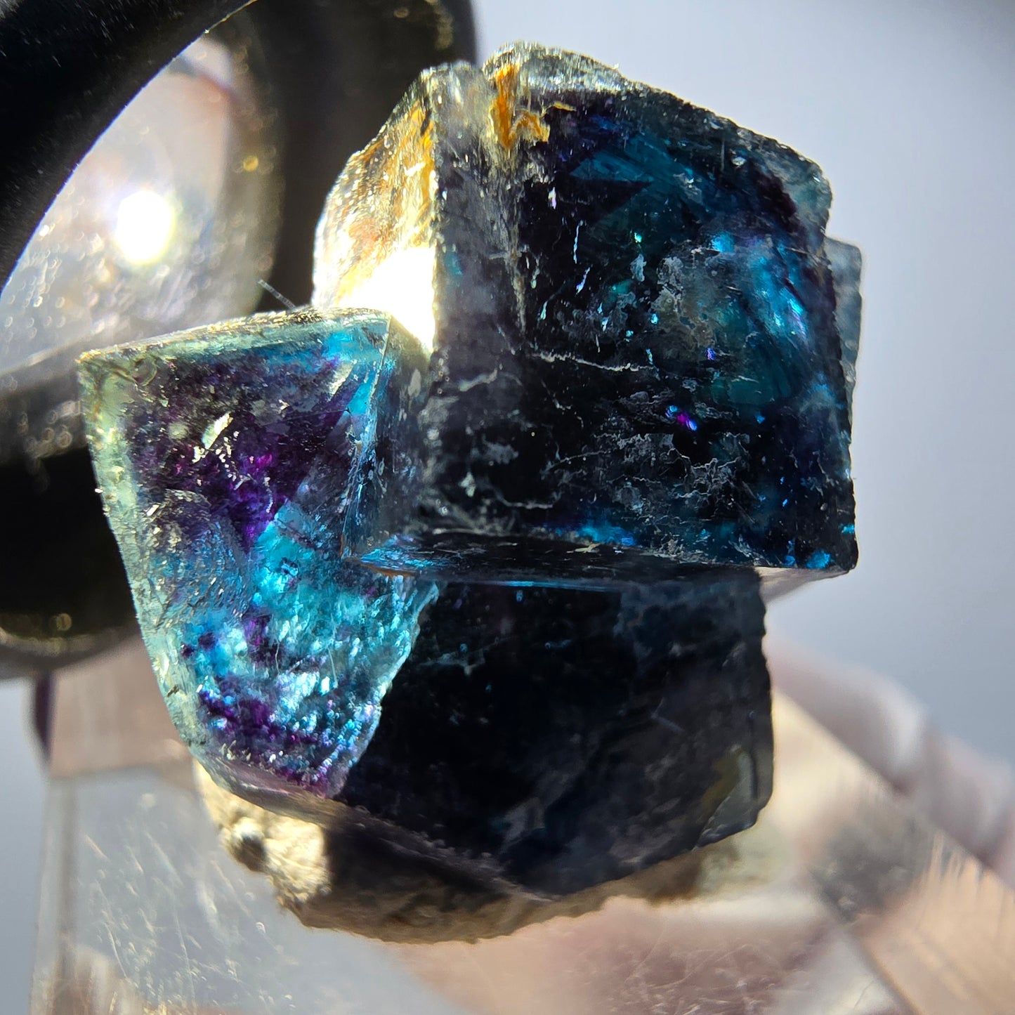 Phantom Fluorit Würfel Stufe, blau Butterfly Pocket, Okorusu, Namibia 23*21*15mm #12522