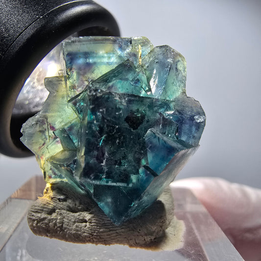 Phantom Fluorit Würfel Stufe, blau Butterfly Pocket, Okorusu, Namibia 20*19*13mm #12523