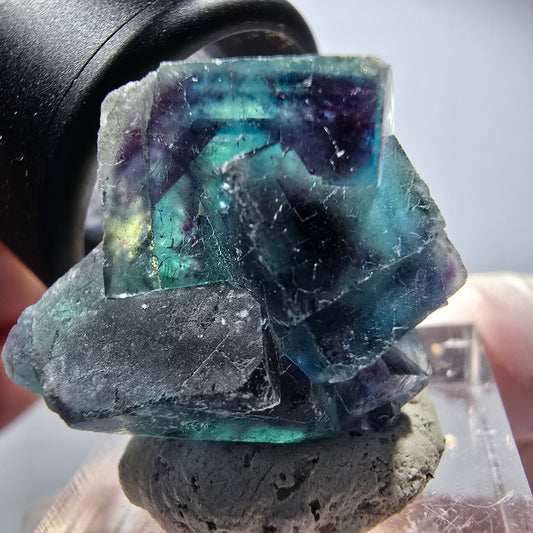 Phantom Fluorit Würfel Stufe, blau Butterfly Pocket, Okorusu, Namibia 27*22*14mm #12525